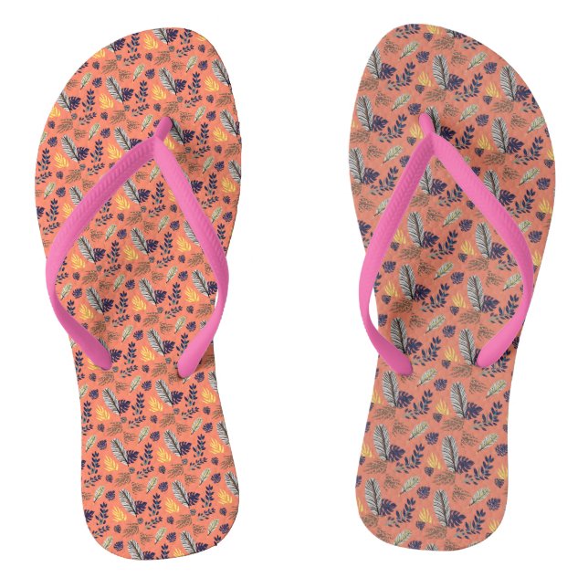 Modernes Blattmuster Flip Flops (Fußbett)