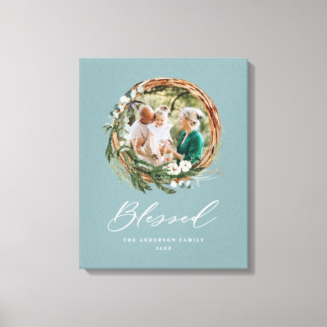 Modernes Blattwerk mit stilvollem, gesegnetes Dreh Leinwanddruck (Vorderseite)