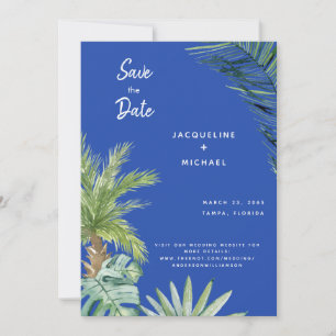 Modernes Blau des Mittelmeers, botanisch Save the  Date