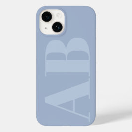 Modernes blau-graues Initial Minimal Monogram Case