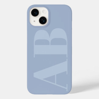 Modernes blau-graues Initial Minimal Monogram Case