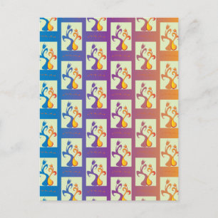 Modernes Blau, lila, orangefarbenes Tulip-Paar Postkarte