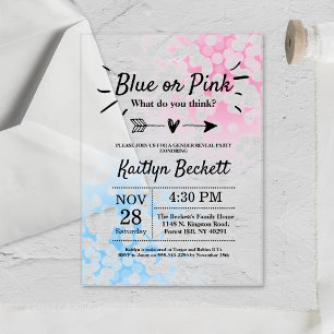 Modernes Blau oder Rosa? Party Acryleinladungen