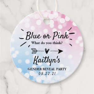 Modernes Blau oder Rosa? Party Geschenkanhänger