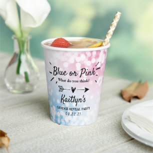 Modernes Blau oder Rosa? Party Pappbecher