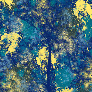 Modernes Blau und Gelb Abstrakt Poster