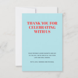 Modernes Blau und Rot Dankeskarte