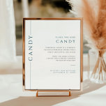 Modernes Blau und Weiß Bar Mitzvah Candy Sign Poster<br><div class="desc">Mazel tov auf diesem besondere Anlass! Machen Sie die Bar Mitzvah Zeremonie Ihres Sohnes mit diesem minimalistischen Typografie blau-weiße Tischdecken Süßigkeiten werfen Tischschild. Dieses Schild erklärt,  warum wir Süßigkeiten und Anweisungen für die Gäste werfen.</div>