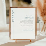 Modernes Blau und Weiß-Bar Mitzvah Kippah-Zeichen Poster<br><div class="desc">Mazel tov auf diesem besondere Anlass! Machen Sie die Bar Mitzvah-Zeremonie Ihres Sohnes mit diesem minimalistischen Typografie-Blau-Weiß-Kippah-Zeichen zu etwas Besonderem. Dieses Schild enthält eine Definition eines Kippas und Anweisungen für Gäste.</div>