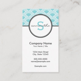 Modernes Blau und Weiß Visitenkarte