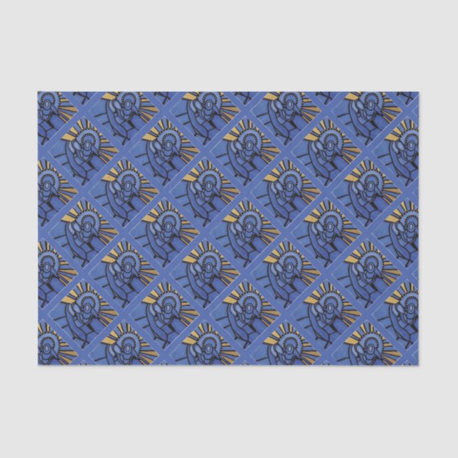 Modernes Blau WeihnachtsGeburt Christis-Jesuss Seidenpapier (Vorderseite)