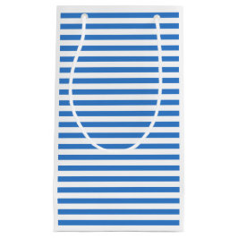 Modernes, blau-weiß gestreiftes elegantes, trendig kleine geschenktüte