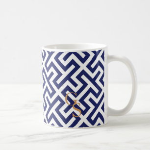 Modernes blaues abstraktes geometrisches tasse