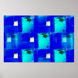 Modernes blaues Abstraktes Poster Decorative Kunst