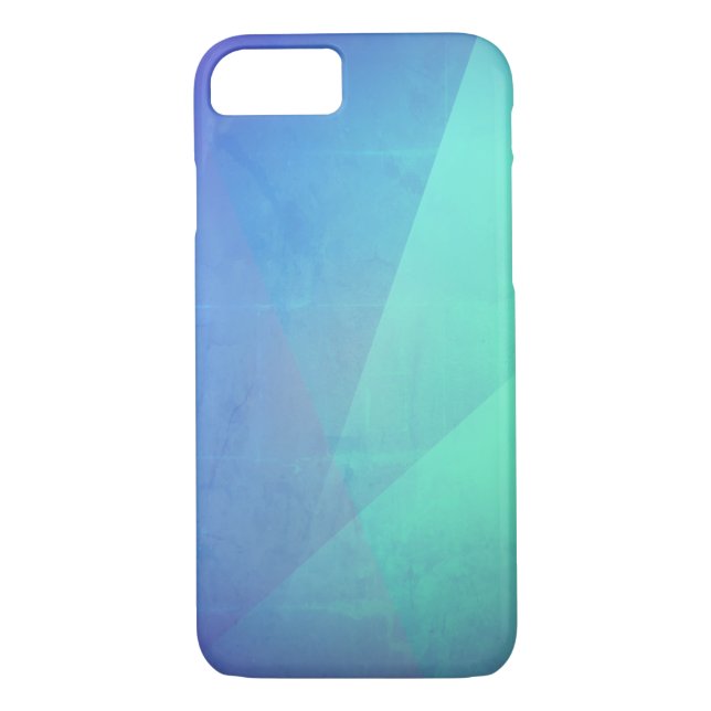 Modernes blaues Aqua und türkisfarbene geometrisch Case-Mate iPhone Hülle (Rückseite)