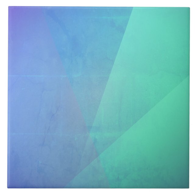 Modernes blaues Aqua und türkisfarbene geometrisch Fliese (Vorderseite)