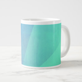Modernes blaues Aqua und türkisfarbene geometrisch Jumbo-Tasse