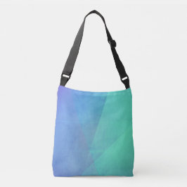 Modernes blaues Aqua und türkisfarbene geometrisch Tragetaschen Mit Langen Trägern
