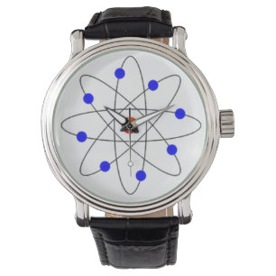 Modernes blaues Atom-Bild Armbanduhr
