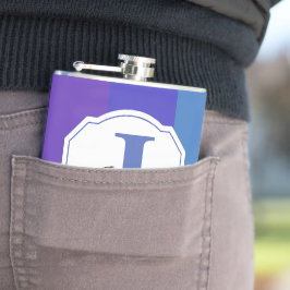 Modernes Blaues Farbmuster Flachmann