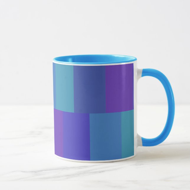 Modernes Blaues Farbmuster Tasse (Rechts)