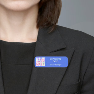 Modernes, blaues Firmenlogo Namensschild