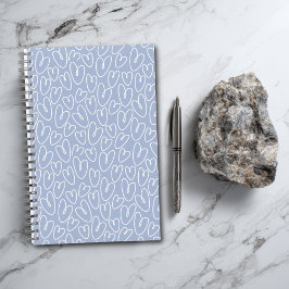 Modernes Blaues Herz Notizbuch