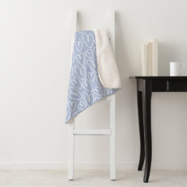 Modernes Blaues Herz Sherpadecke