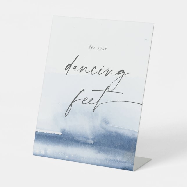 Modernes blaues Hochzeitsfest Sockelschild (Vorderseite)