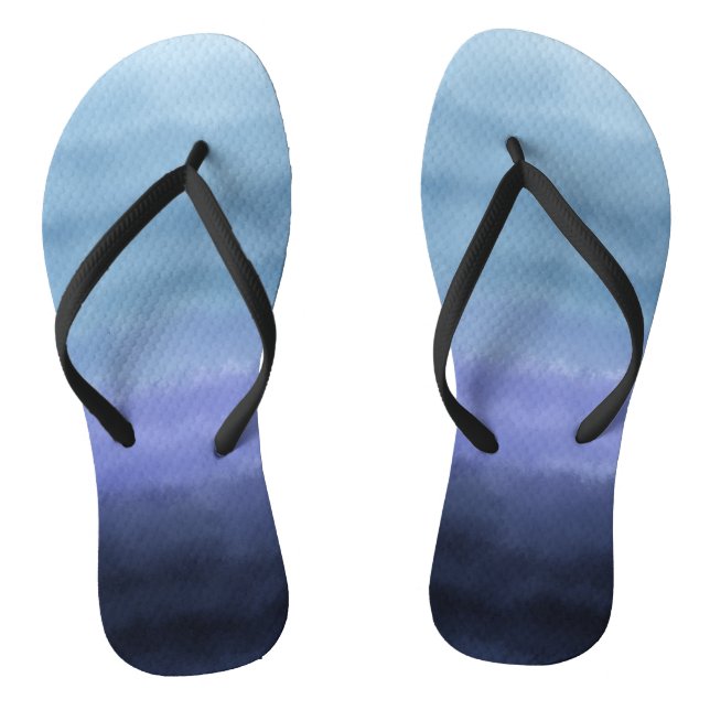 Modernes, blaues Lila Watercolor Flip Flops (Fußbett)