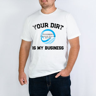Modernes blaues Logo anpassbares Druckreinigen T-Shirt