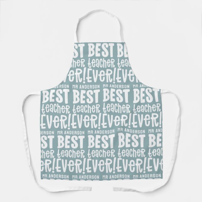 Modernes blaues Meistertypografie-Geschenk Schürze (Vorderseite)