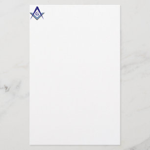 Modernes blaues Quadrat u. Kompassse Briefpapier