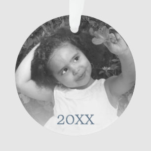 Modernes blaues Rustikales Schneeflocken Jahr für  Ornament