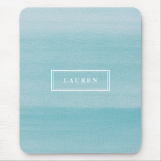Modernes blaues Wasserfarbmuster Mousepad