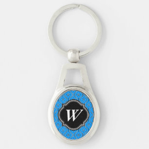 Modernes blaues weißes Bayernmuster Schlüsselanhänger