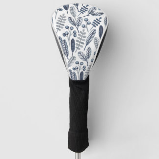 Modernes Blauskandinavisches botanisches Muster Golf Headcover