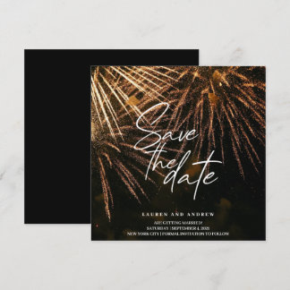 Modernes Blitzfeuer Save the Date Hochzeit Einladung