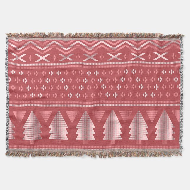 Modernes, blockierendes Weihnachtsbaummuster Decke (Vorderseite)