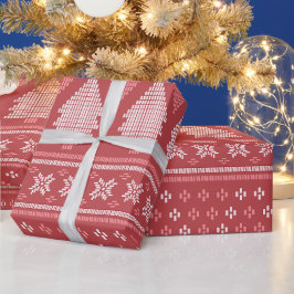 Modernes, blockierendes Weihnachtsbaummuster Geschenkpapier