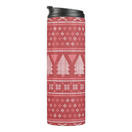 Modernes, blockierendes Weihnachtsbaummuster Thermosbecher