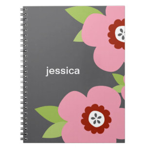 Modernes Blooms Personalisiertes Notebook Notizblock