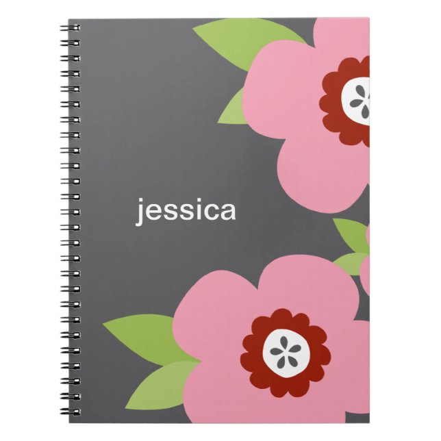 Modernes Blooms Personalisiertes Notebook Notizblock (Vorderseite)