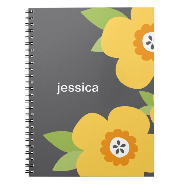 Modernes Blooms Personalisiertes Notebook Notizblock (Vorderseite)
