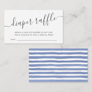 Modernes Blue Baby Diaper Raffle Begleitkarte