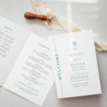 Modernes Blue Bar Mitzvah Folded Program Booklet Programm<br><div class="desc">Mazel tov auf diesem besondere Anlass! Machen Sie die Bar Mitzvah-Zeremonie Ihres Sohnes mit diesem minimalistischen typografischen blau-weiß gefalteten Programm mit monogrammalem Familienergebnis besonders. Es beinhaltet einen Ort für eine Zeremonie Details, eine Zeitleiste von Veranstaltungen, Leitfäden, Synagoge Etiquette, in liebevollem Gedächtnis, und eine Danksagung. HINWEIS: Um hebräische Buchstaben einzugeben, müssen...</div>