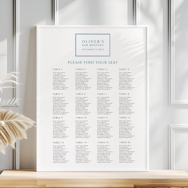 Modernes Blue Bar Mitzvah Seekartenposter Poster (Von Creator hochgeladen)