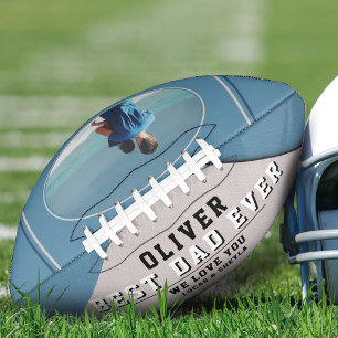 Modernes Blue Best Vater Jeden Vatertag Foto Football