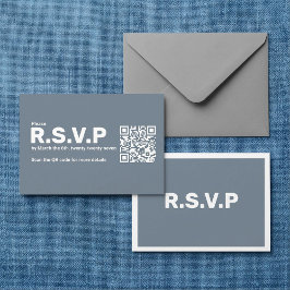 Modernes Blue Big UAWG QR Code Hochzeit Begleitkarte