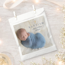 Modernes Blue Boy Baptisc Foto Geschenktütchen